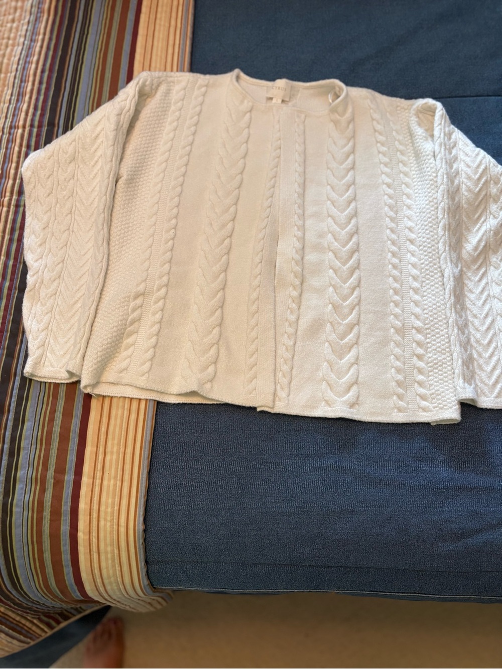 Cyrus Cream Cable Knit Cardigan Sweater